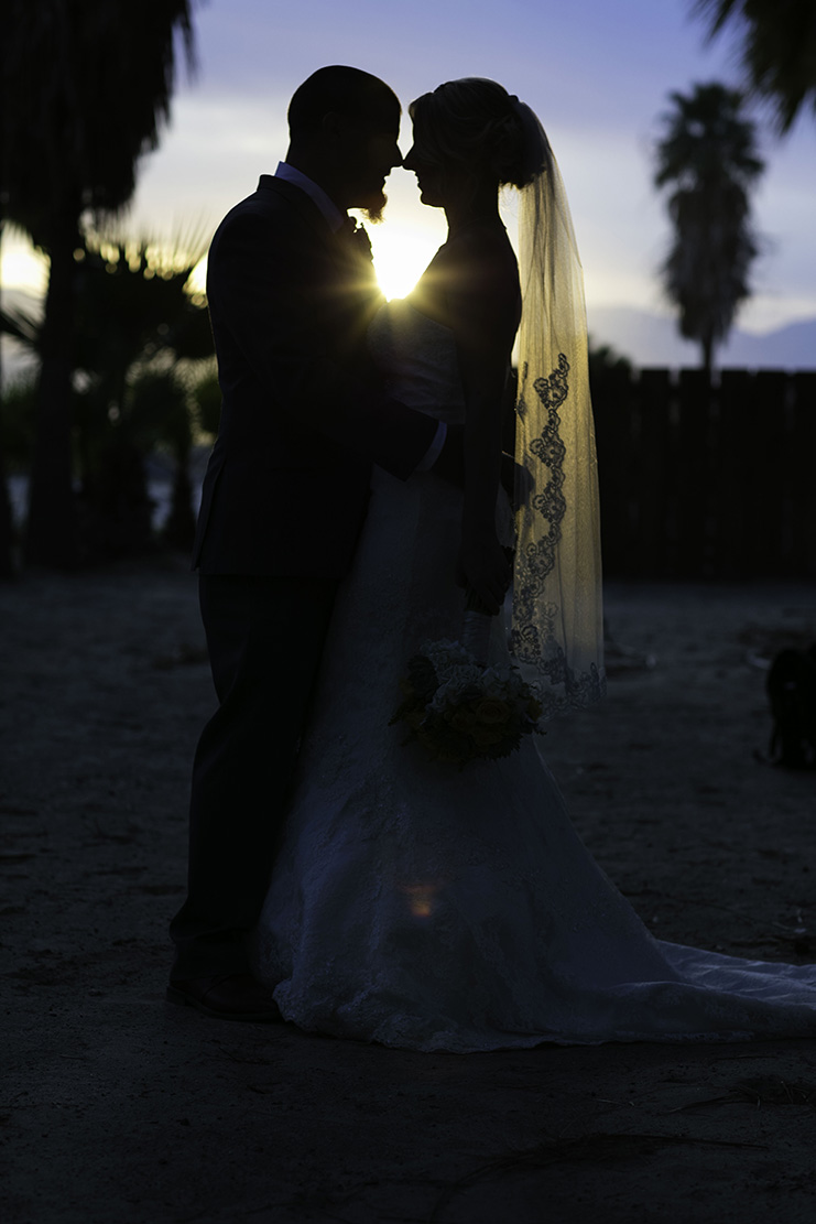 Romantic Sunset Wedding Couple Photography